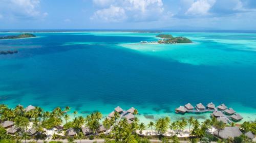 an aerial view of a resort in the ocean at Maitai Bora Bora in Bora Bora