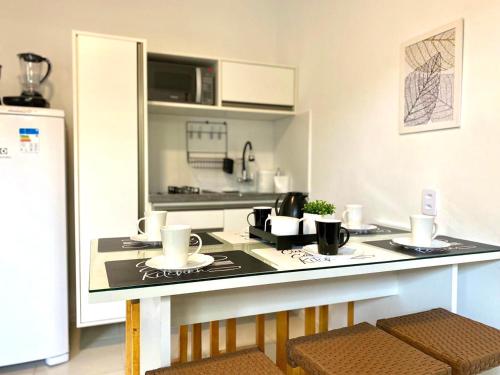 Η κουζίνα ή μικρή κουζίνα στο Flats Morro de São Paulo