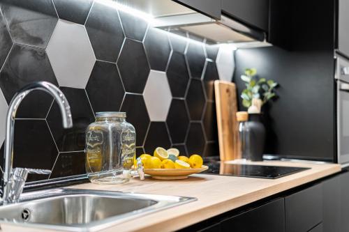 Virtuvė arba virtuvėlė apgyvendinimo įstaigoje EdSam Madrid Apartments Black