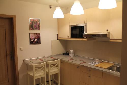 A cozinha ou cozinha compacta de Hostel Kubik