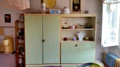 Η κουζίνα ή μικρή κουζίνα στο Studio chaleureux à Bagnères-de-Luchon 30 m² avec vue