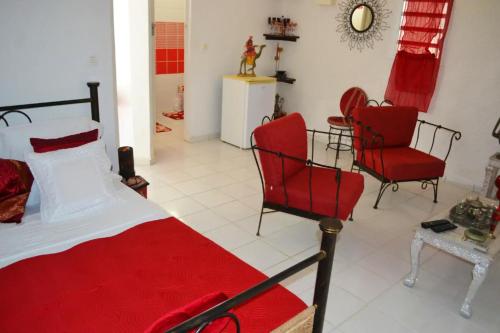 Postel nebo postele na pokoji v ubytování "Studio charmant à Deshaies avec piscine partagée, 20 m²"