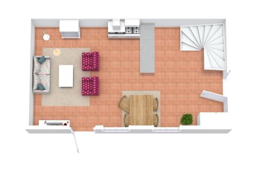 a rendering of a floor plan of aominium at Ferienhaussiedlung Strandperlen Buchenhof 2d (Typ I) in Wustrow