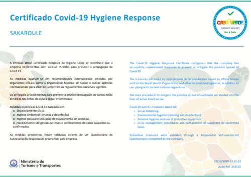 a screenshot of the centric court hygiene response webpage at Sakaroule B&B in Santa Maria