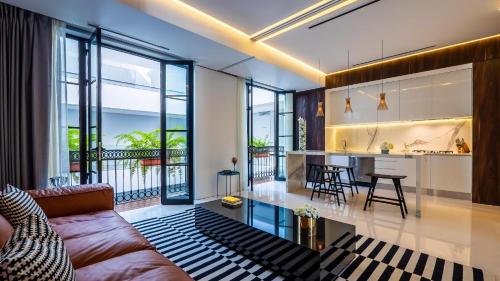 Χώρος καθιστικού στο PIER 57 - 710 Fabulous & Luxurious 2 BR Penthouse