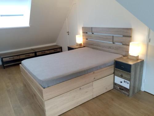 Katil atau katil-katil dalam bilik di Maison de 3 chambres a Erquy a 500 m de la plage avec jardin clos