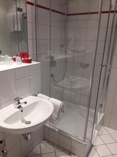 Koupelna v ubytování Hotel Haus Appelberg