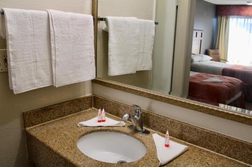 a bathroom with a sink and a mirror at LA VISTA INN in Port Richey