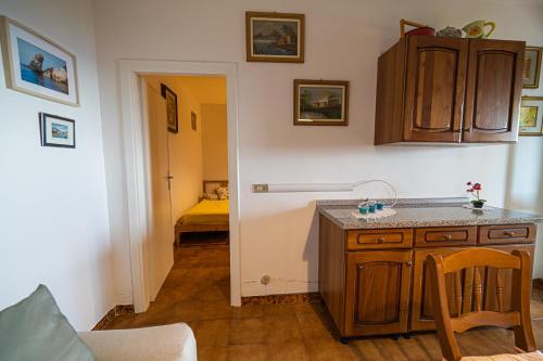a kitchen with a sink and a counter top at Le Isole - Goelba in Fetovaia