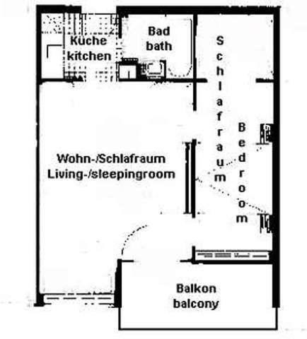 einem Grundriss eines Gebäudes mit Diagrammen in der Unterkunft Falkenberg Wohnung 211 in Oberstdorf