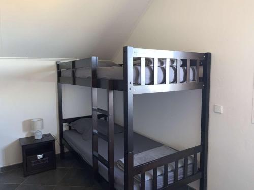 a couple of bunk beds in a room at Ferme l'Eau de Coco in Saint-Paul