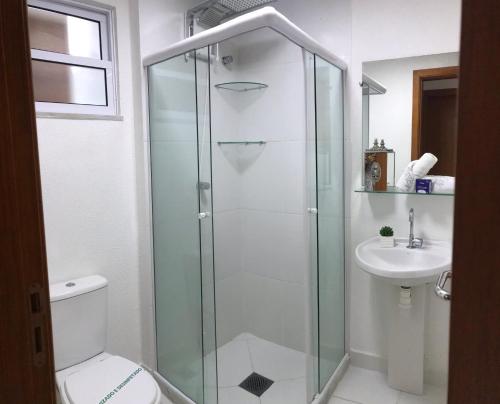 Koupelna v ubytování Apt 104 - Apartamento em Ilhéus próxima à praia dos milionários