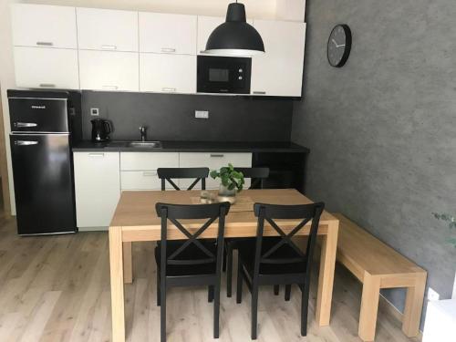 Kuchyň nebo kuchyňský kout v ubytování Apartmány Trio Krkonoše