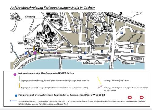 a map of the location of the fountain at Ferienhaus Maja in Cochem