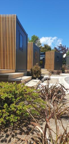 a row of modular homes in a park at Plateau Lodge in National Park