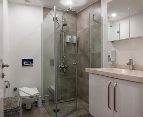 Ένα μπάνιο στο Bodrum Infinity Apartments