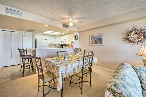 a dining room and kitchen with a table and chairs at Private Beach Access Wildwood Crest Retreat in Wildwood Crest
