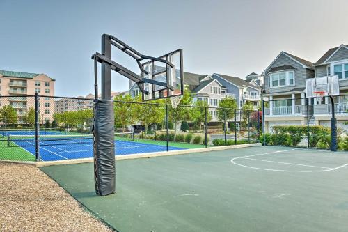 a basketball hoop on a tennis court at Private Beach Access Wildwood Crest Retreat in Wildwood Crest