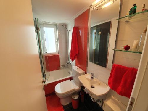 La salle de bains est pourvue d'un lavabo, de toilettes et d'un miroir. dans l'établissement CityCenter Penthouse mini Private Pool with Hydromassage and Great Town View, à Athènes