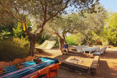 Un jardín fuera de Back to Nature Camping & Huts