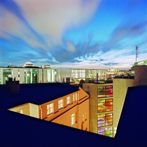 a view of the city from the roof of a building at Arte Luise Kunsthotel in Berlin
