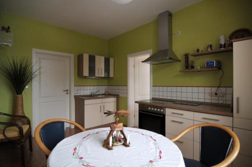 Kuchyň nebo kuchyňský kout v ubytování Landhaus Blumenstein