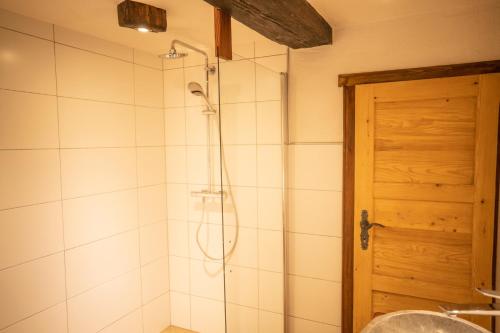 a bathroom with a shower with a shower head at Sailer in Malta