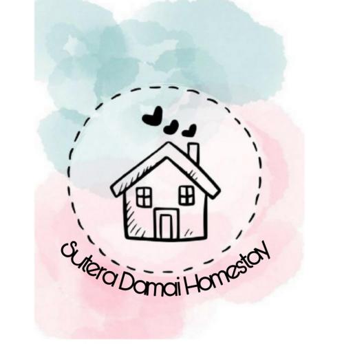 un logotipo para una agencia inmobiliaria con una casa en Sutera Damai Homestay, en Kampong Belah Dua