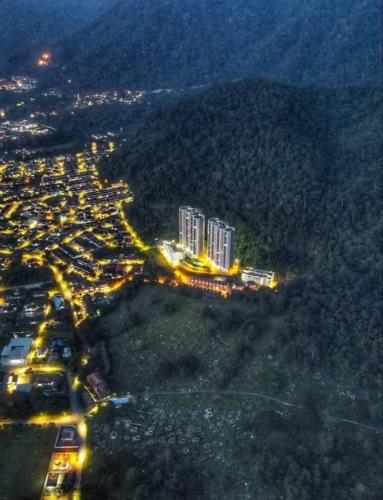 an aerial view of a city at night at Home Away From Home In Taiping - Newly Upgraded! in Taiping