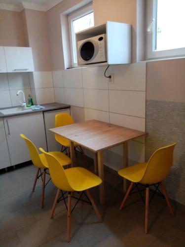 Kuchyň nebo kuchyňský kout v ubytování Apartman Pávai-Silye