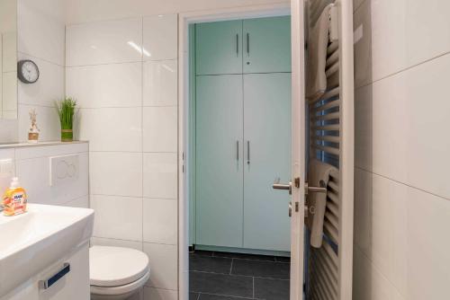 Ένα μπάνιο στο Ferienwohnung Seestern