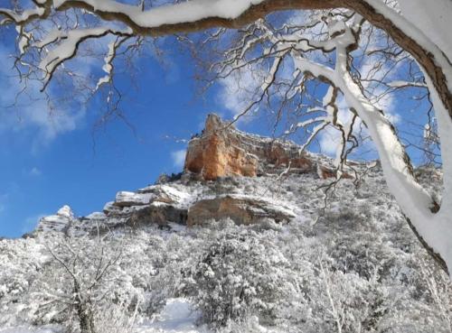 CovaneraにあるHotel Rural Aguazulの雪山の景色