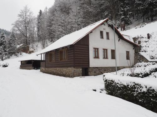 Chalupa Tomášek v blízkosti ski areálu v zime