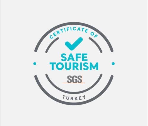 a logo for a safe tourism site for trolley at Saray Hotel in Edirne