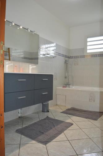 Ένα μπάνιο στο Location saisonnière Les Hirondelles - Manapany