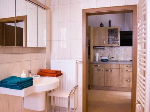 Kuchyň nebo kuchyňský kout v ubytování Ferienwohnung Am Ginkgobaum