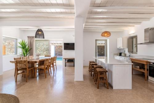 Kuchyň nebo kuchyňský kout v ubytování Mykonos AG Villas