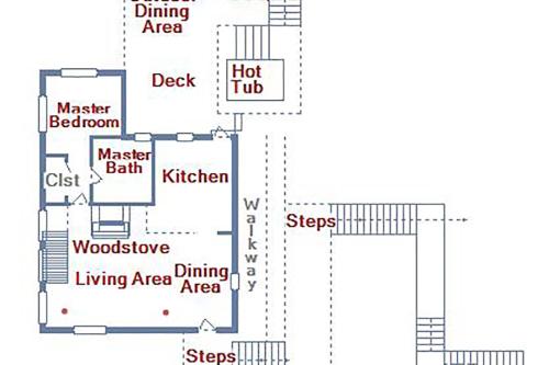 a floor plan of a house at Artist's Perch in Guerneville