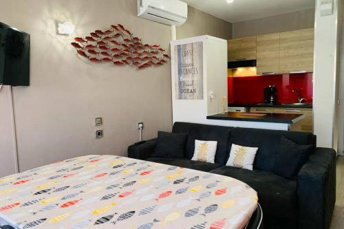 Kuchyň nebo kuchyňský kout v ubytování Appartement 6 personnes Vue Mer