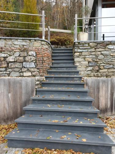a set of stairs in front of a house at VILLA GABRIEL in Trois-Ponts