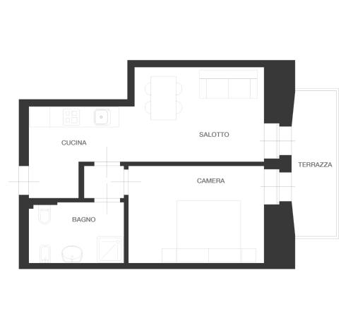 a floor plan of a house at Residence Aurora in Lavarone