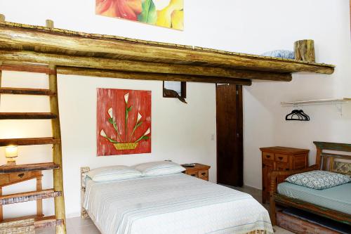 Refugio de Itamambuca 객실 침대