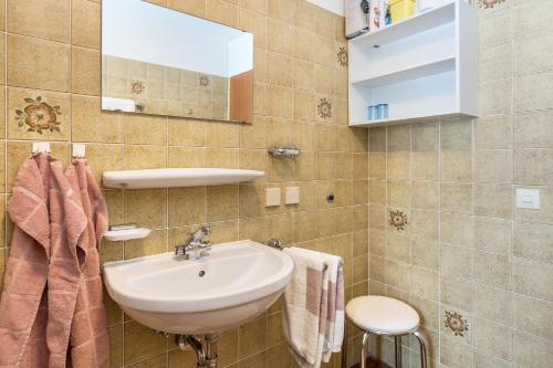 Ένα μπάνιο στο Ferienwohnung Gebhart