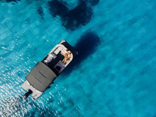 an overhead view of a missile in the water at D-Resort Šibenik in Šibenik