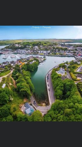 an aerial view of a river with a city at Ocean View,Kinsale, Hosted by Exquisite holiday homes, sleeps 22 in Kinsale