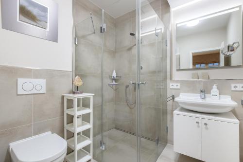 Koupelna v ubytování Strandgut Wohnung 5