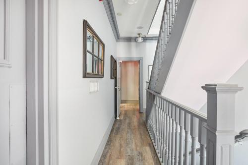 a walkway leading to a stairway with stairs at Sonder The Wellesley in Toronto