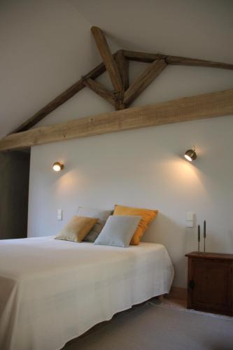 Postel nebo postele na pokoji v ubytování La Ferme de Saint Christeau