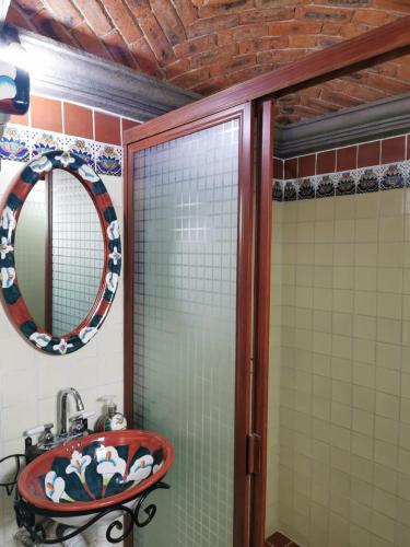 Koupelna v ubytování Posada Casa del Minero
