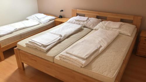 Postel nebo postele na pokoji v ubytování Villapark apartments 201, Lipno